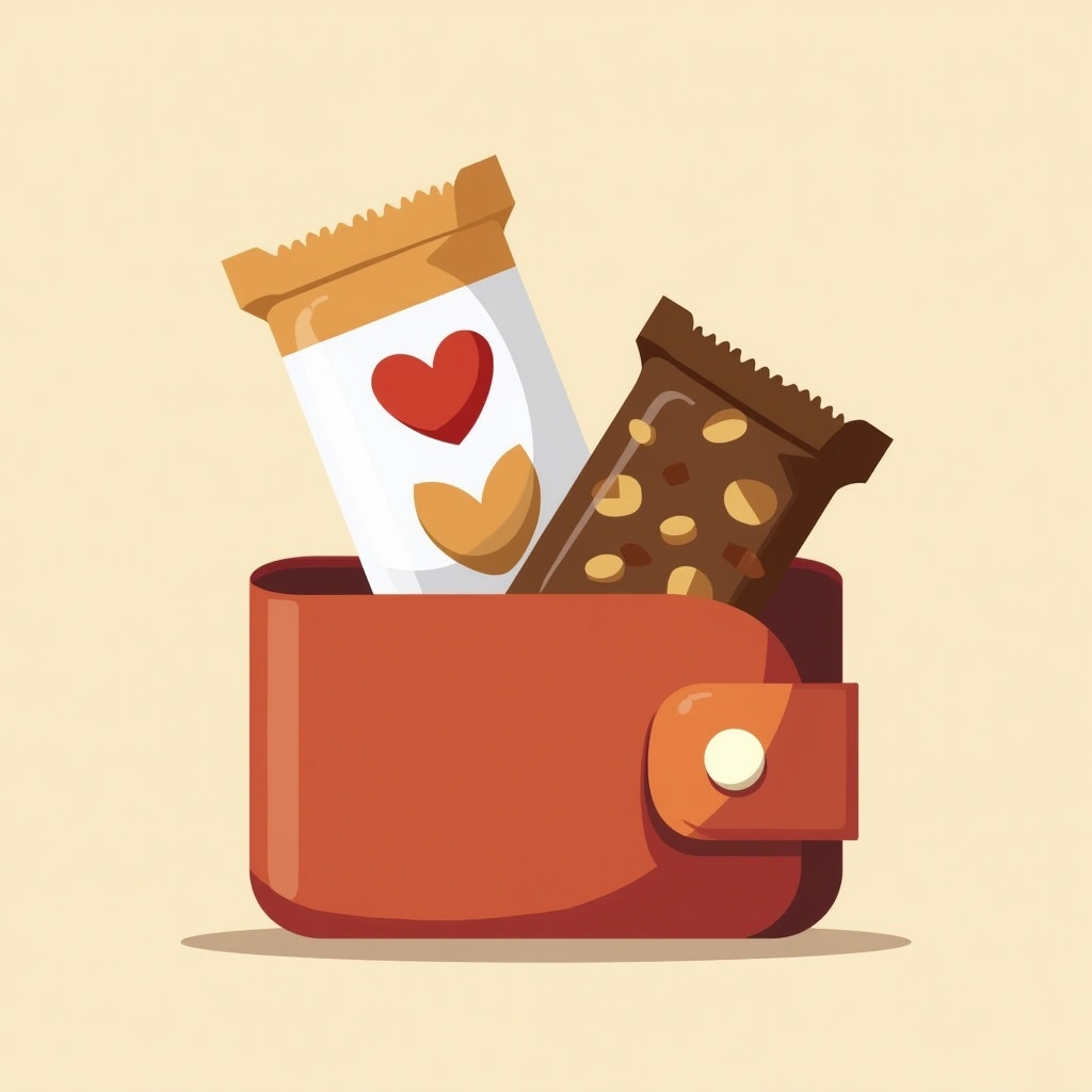 Protein bar snacking Image